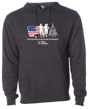 grey long sleeve DC Road Runners National Capital 20 Miler hoodie